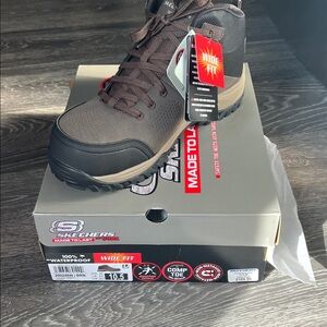 Skechers Men's Black and Brown Waterproof Boots